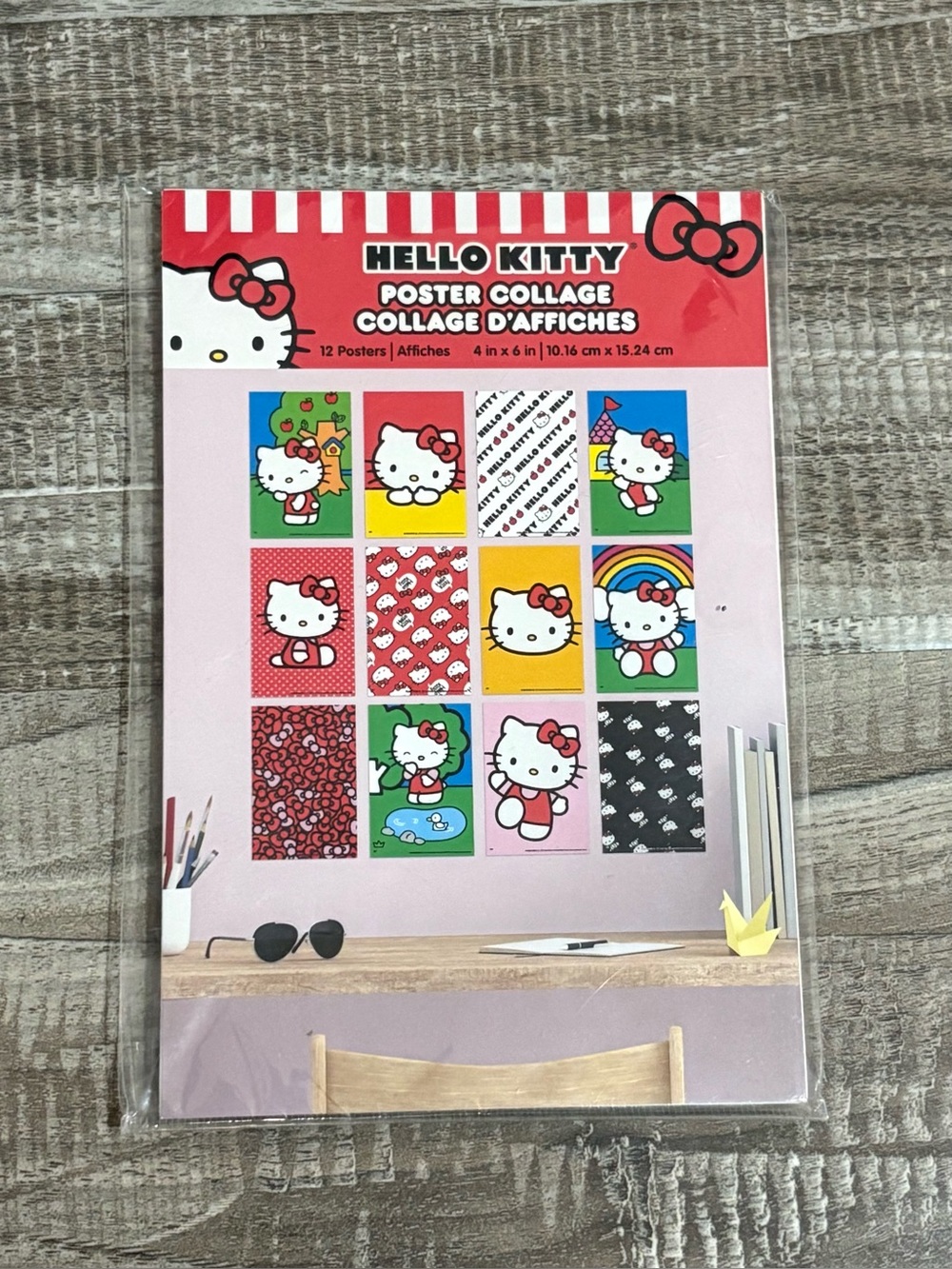 ! NEW! Sanrio Hello Kitty Mini Poster Collage Wall Art Home Decor Set